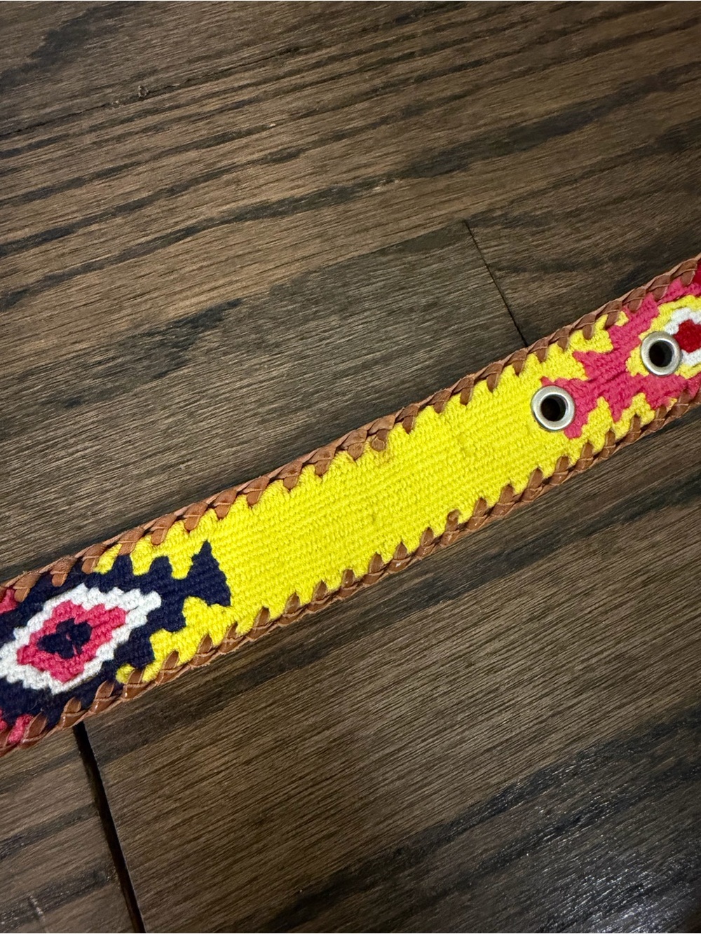 NWT Frances Valentine handmade Guatemalen belt - Multicolor Leather-Trim Belt - Picture 7 of 10